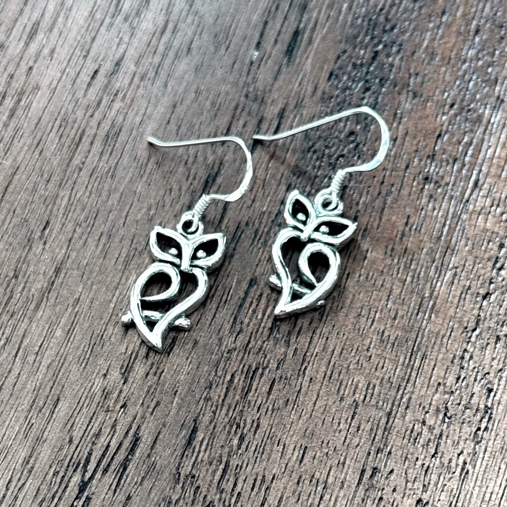 925 Sterling Silver Owl Dangle Earrings! NEW!